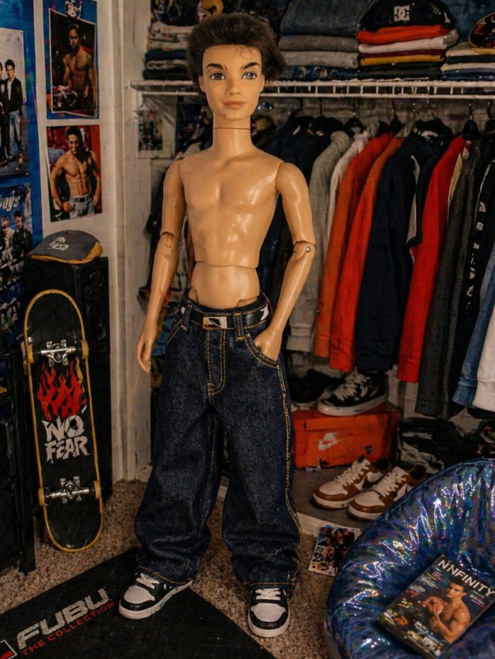 Mattel 12" My Scene River  Hangin' Out Male Nude Fashion Doll Archival Y2K VTG